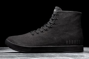 Black Nobull High-Top Canvas Men's Trainers | CA B1430E